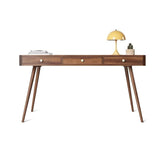 ONIJA  heesham Wooden Finish Study Table for Students Laptop Office Desk Workstation Writing Tables Natural Finish (3 Drawer)